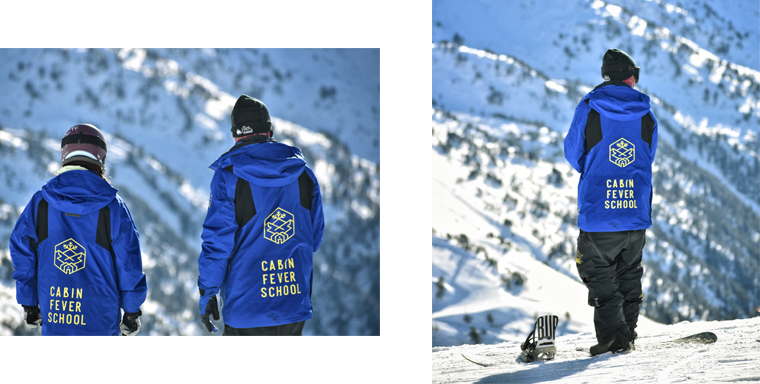 Equipo de Cabin Fever School, escuela de snowboard en Baqueira Beret